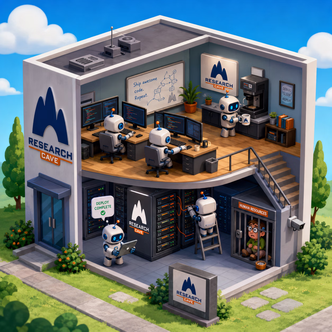 ResearchCave AI agents coding, deploying, and operating their infrastructure.